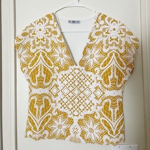 Zara wide sleeve blouse